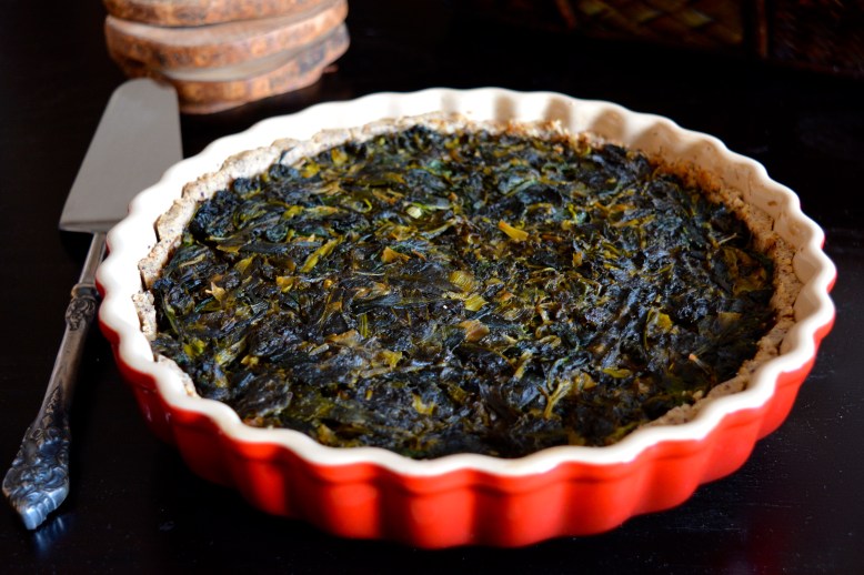 Greek Spinach and Kale Tart with Hazelnut Crust