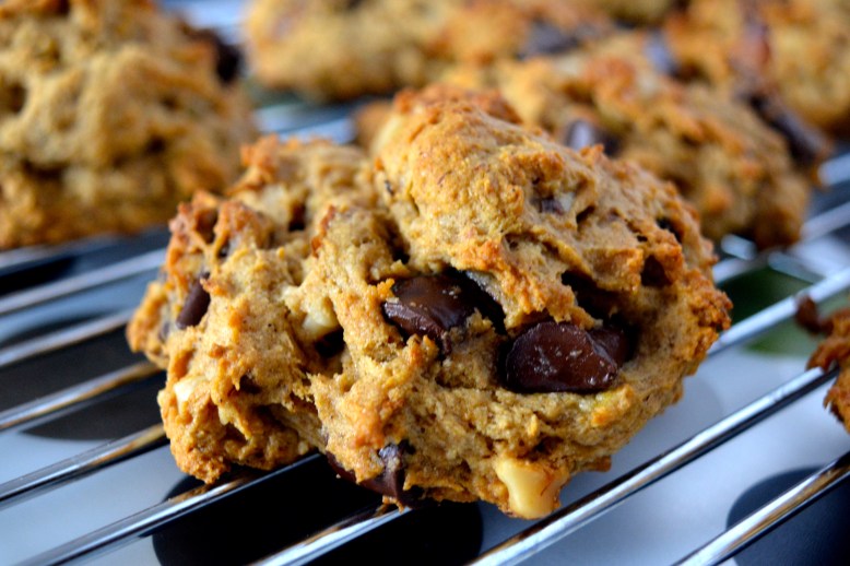 Banana Bread Cookies with Chocolate Chunks, Raisins, and Pecans2
