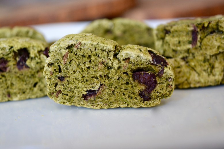 Savory Spinach, Caraway, Olive Biscotti Crackers